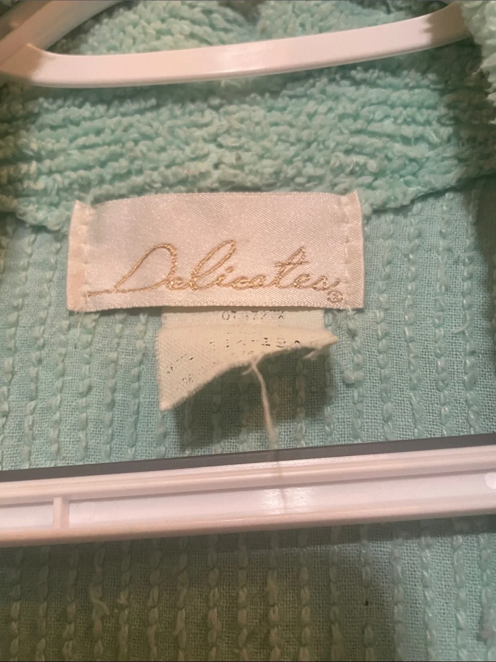 Vintage** delicates Minty Aqua Plush Bathrobe with Belt
